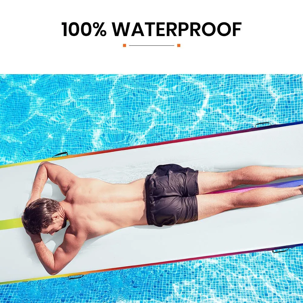 300x100x10cm Inflatable Air Track Mat | Tumbling Gymnastics | Multi-Coloured | with Electric Pump
