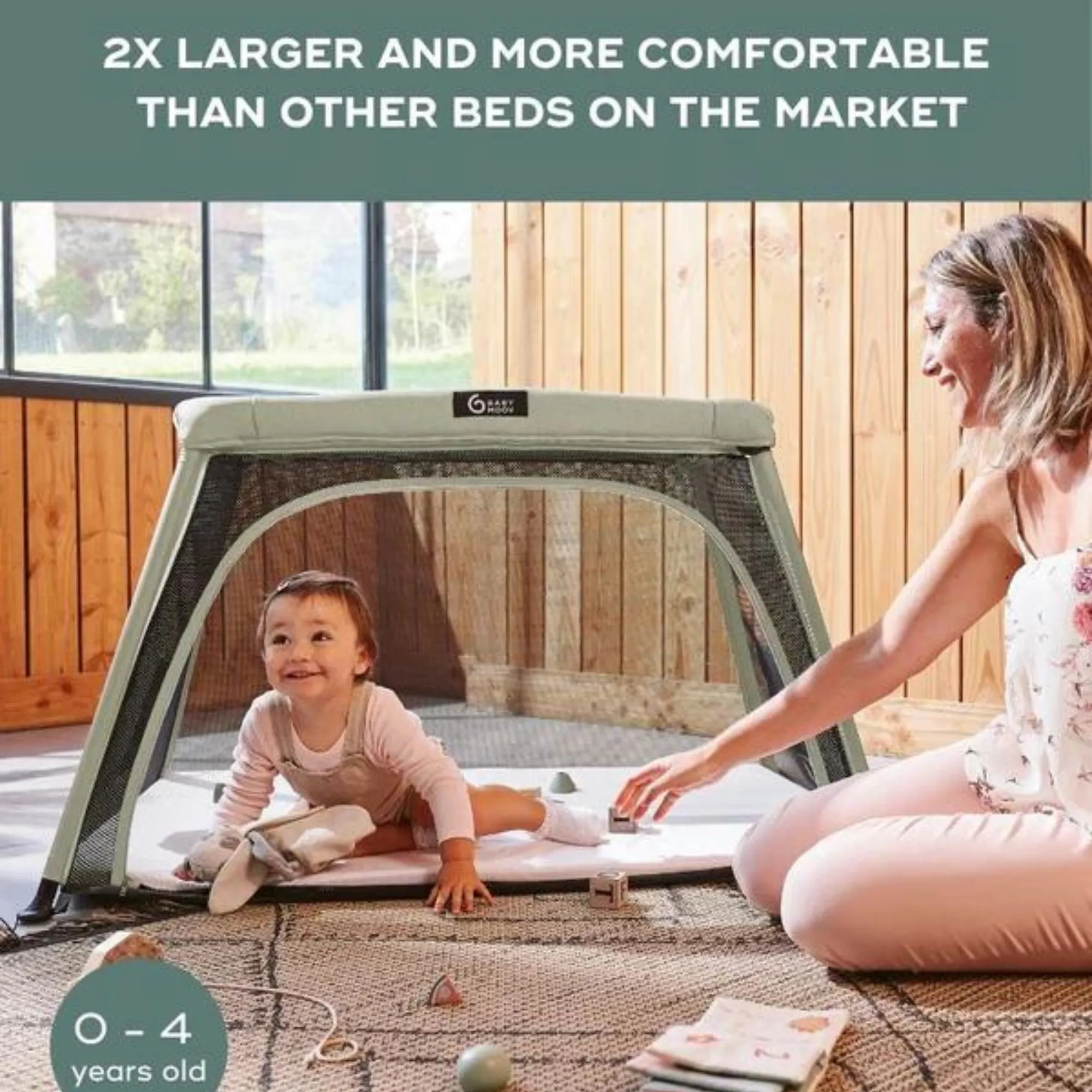 BABYMOOV 3-in-1 Moov and Comfy Travel Crib and Bed