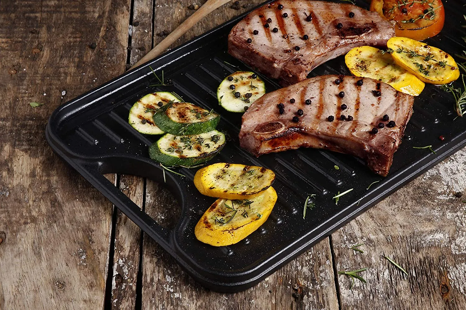 Cast Iron Large Reversible Rectangular Griddle