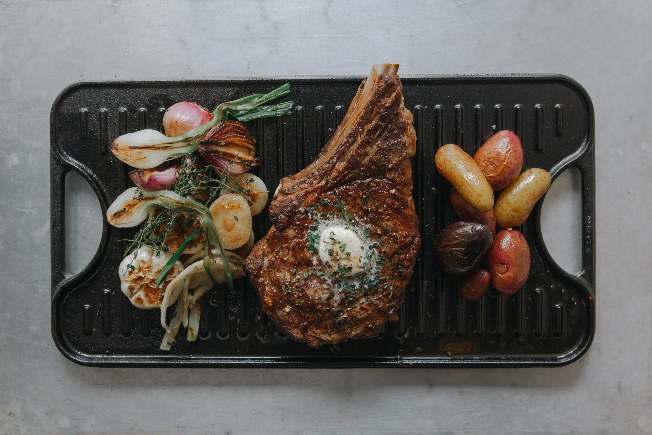 Cast Iron Large Reversible Rectangular Griddle