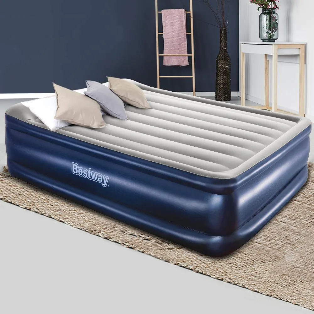 Deluxe Inflatable Air Bed Mattress With Built In Pump - Queen Size