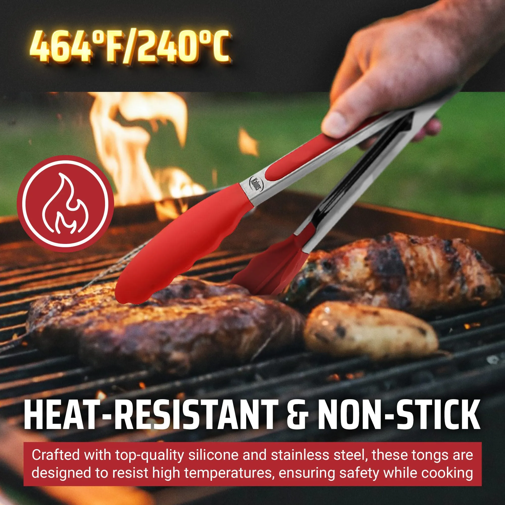 Kaluns BBQ Tongs Set with Silicone Spatula