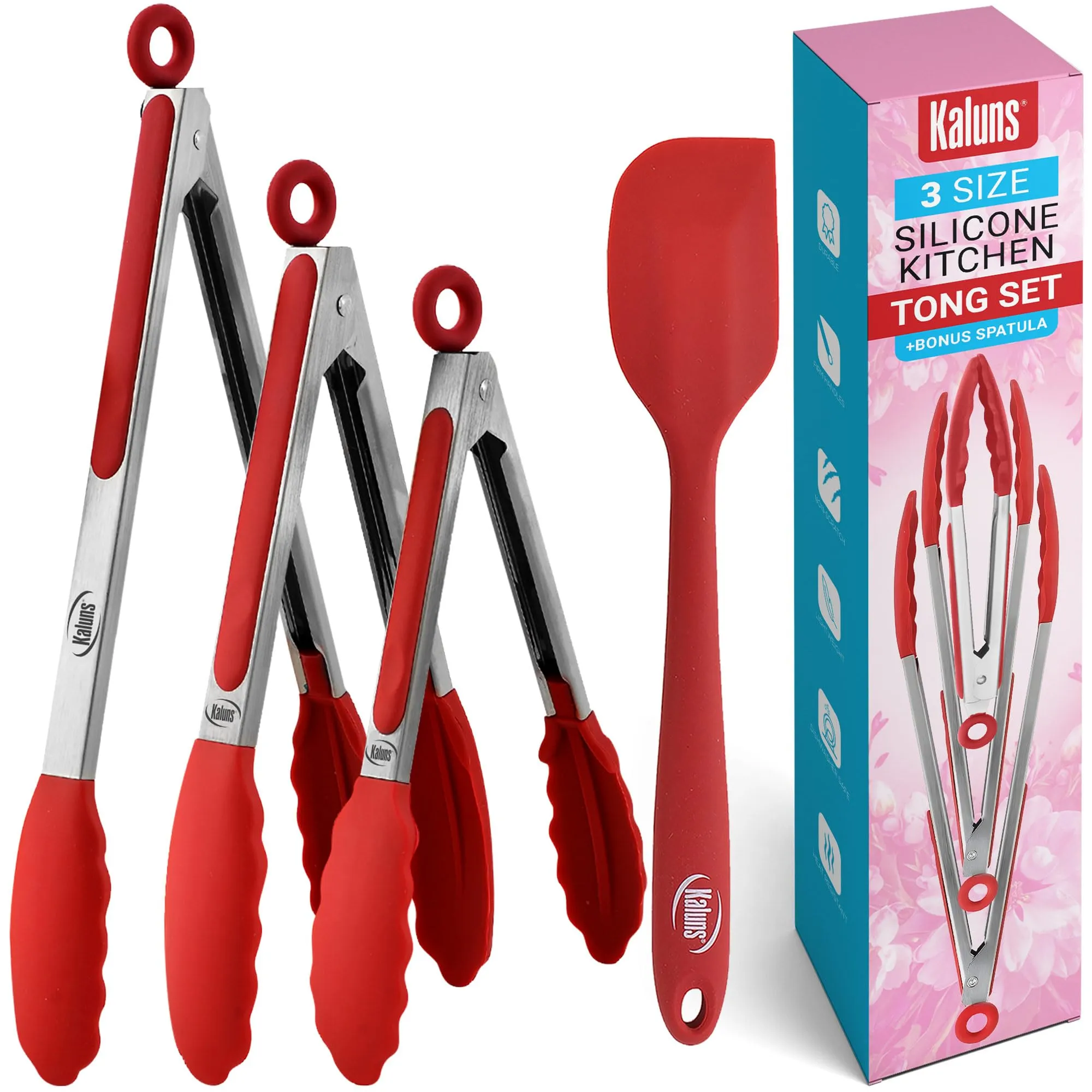 Kaluns BBQ Tongs Set with Silicone Spatula