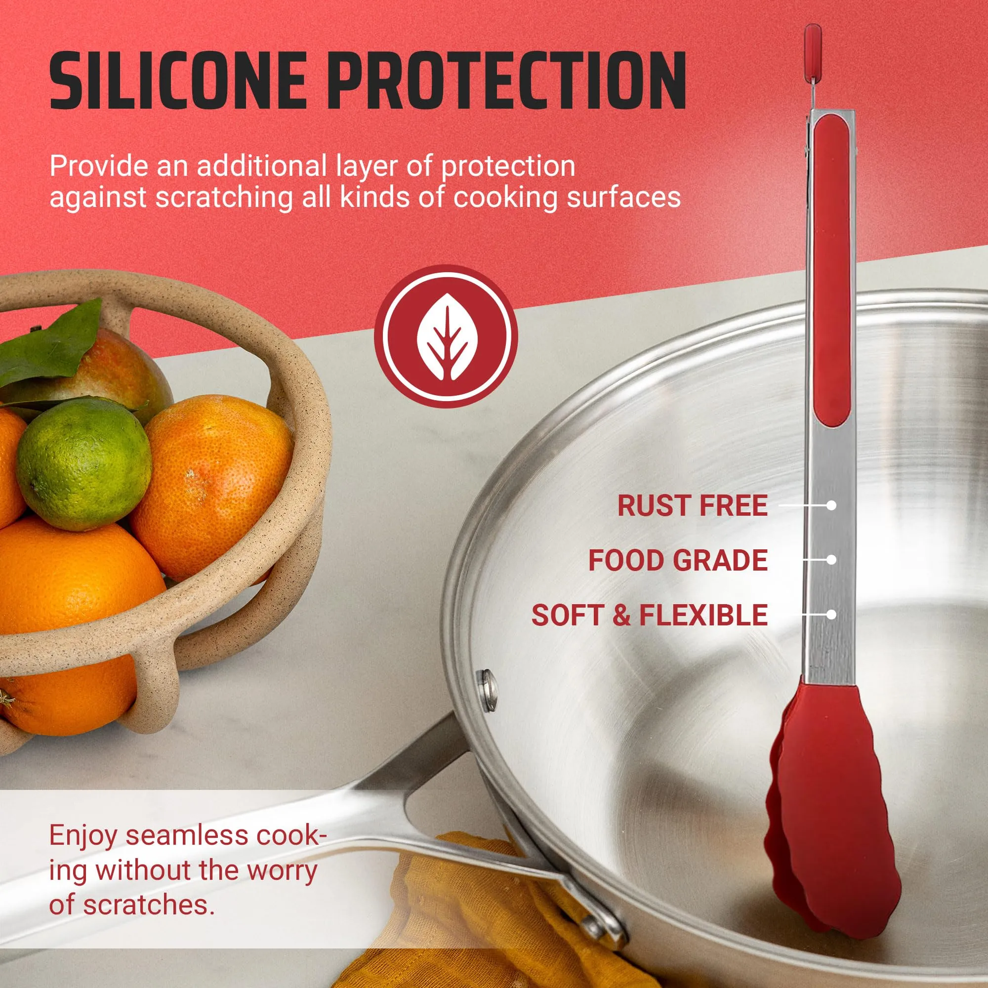 Kaluns BBQ Tongs Set with Silicone Spatula