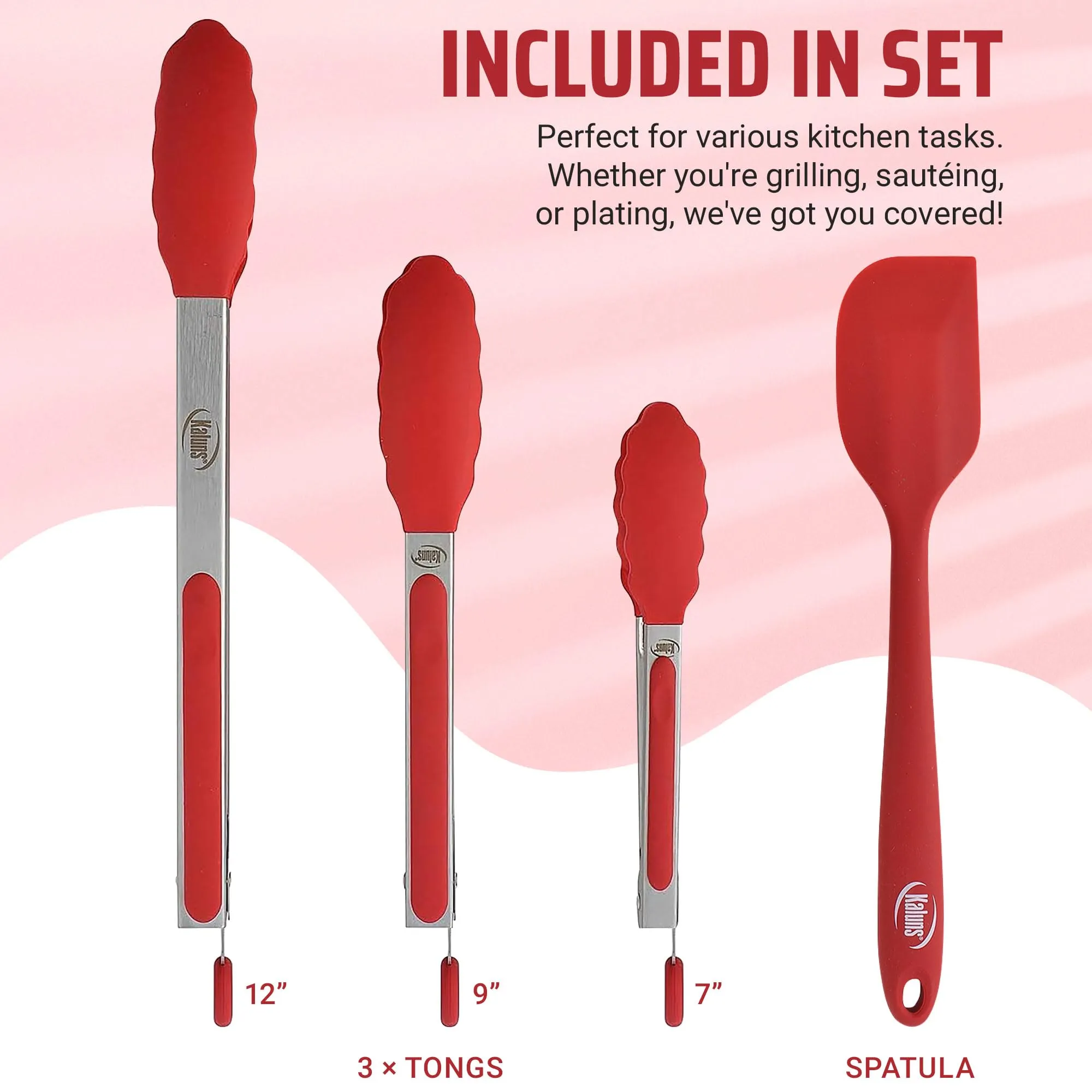 Kaluns BBQ Tongs Set with Silicone Spatula