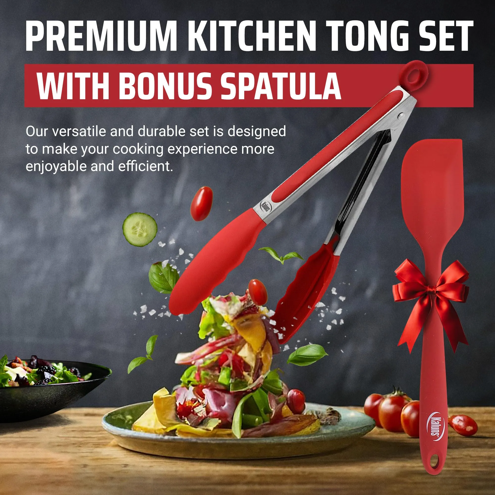 Kaluns BBQ Tongs Set with Silicone Spatula