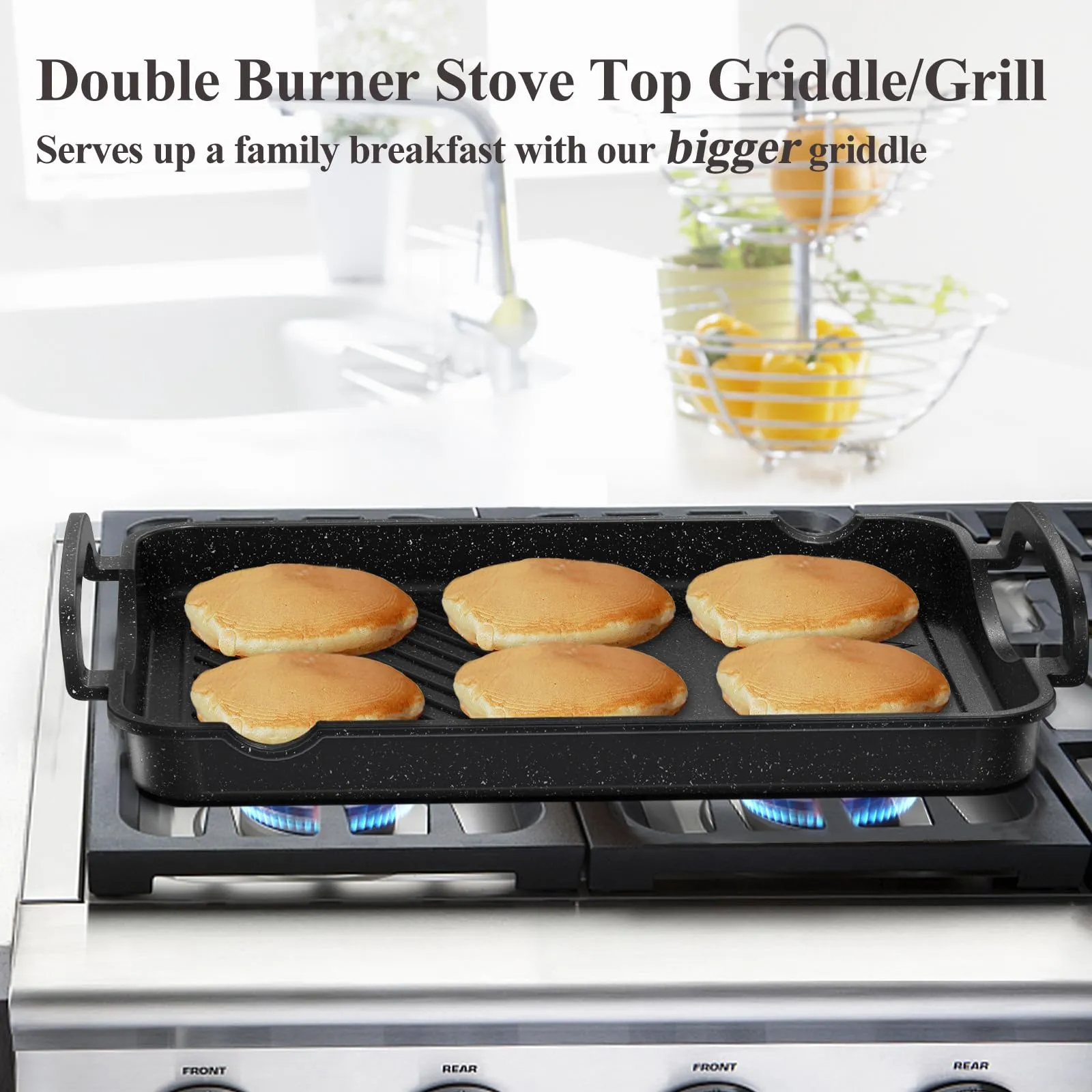 Nonstick Double Burner Griddle Pan for Cooking