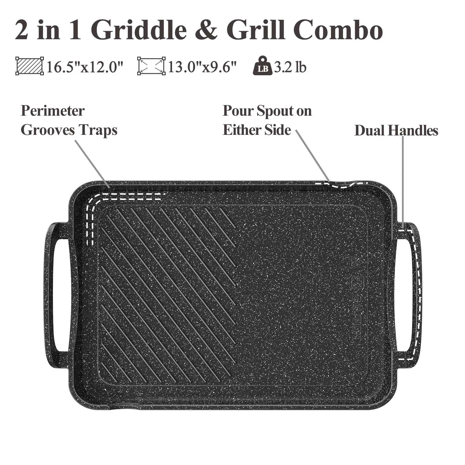 Nonstick Double Burner Griddle Pan for Cooking